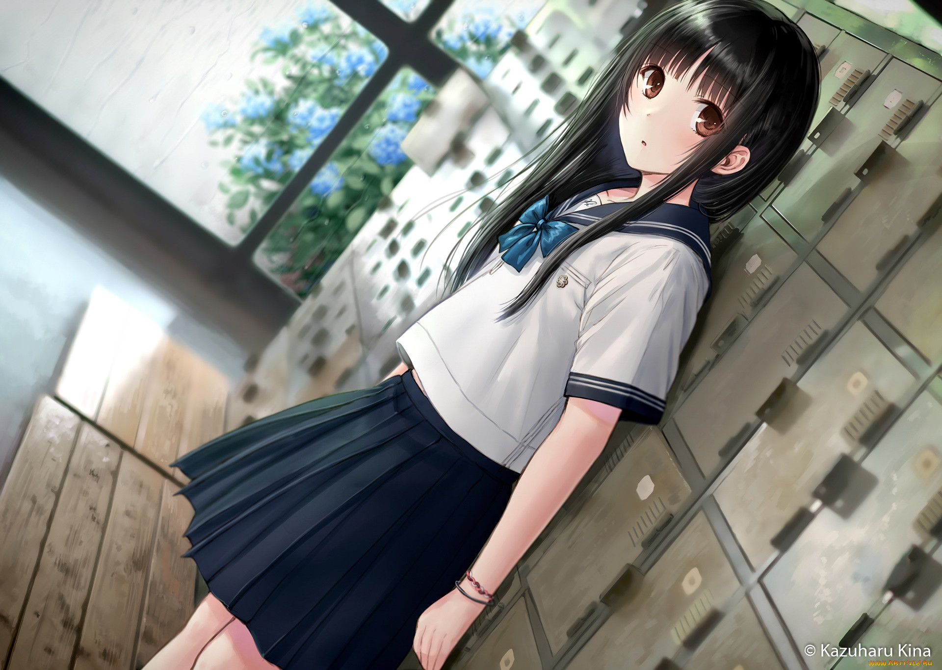 Shy school girl. Сейфуку аниме. Аниме kazuharu Kina. Аниме девочки. Аниме Школьная форма.